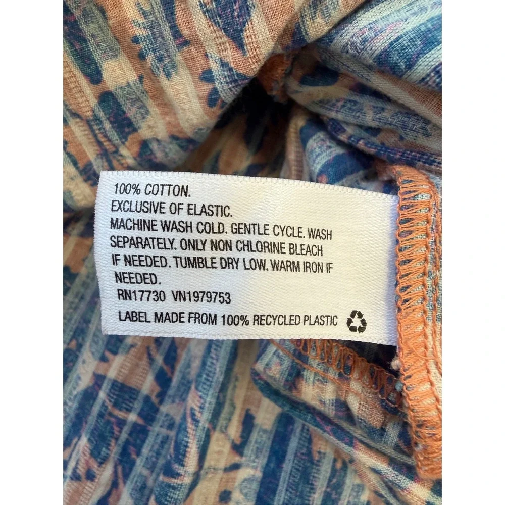 Floral Skirt Womens L Pink Blue Boho Feminine Cottagecore Flowy Prairie Vacation